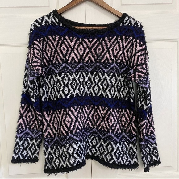 Relativity Fair Isle Eyelash Long Sleeve Sweater - Picture 6 of 6